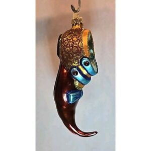 Polish Glass Ornament hand painted 'Colorful Slipper' Radko Inspired Poland